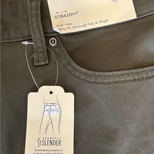 St. John's Bay Women's Straight Leg Jeans - Olive